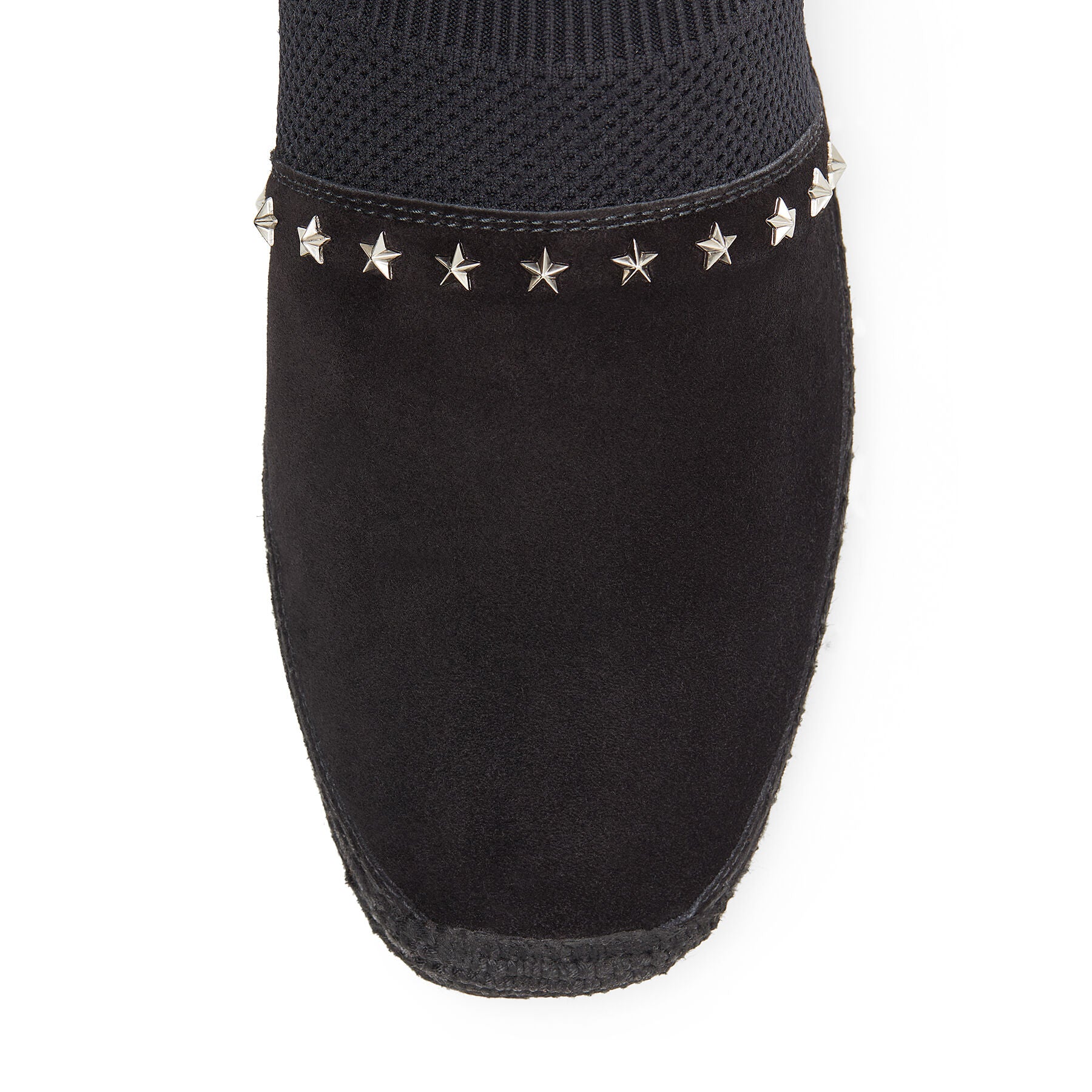 Espadrilles Enzo en daim et tricot à étoiles - Black & Silver