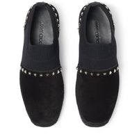 Espadrilles Enzo en daim et tricot à étoiles - Black & Silver