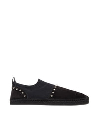 Espadrilles Enzo en daim et tricot à étoiles - Black & Silver