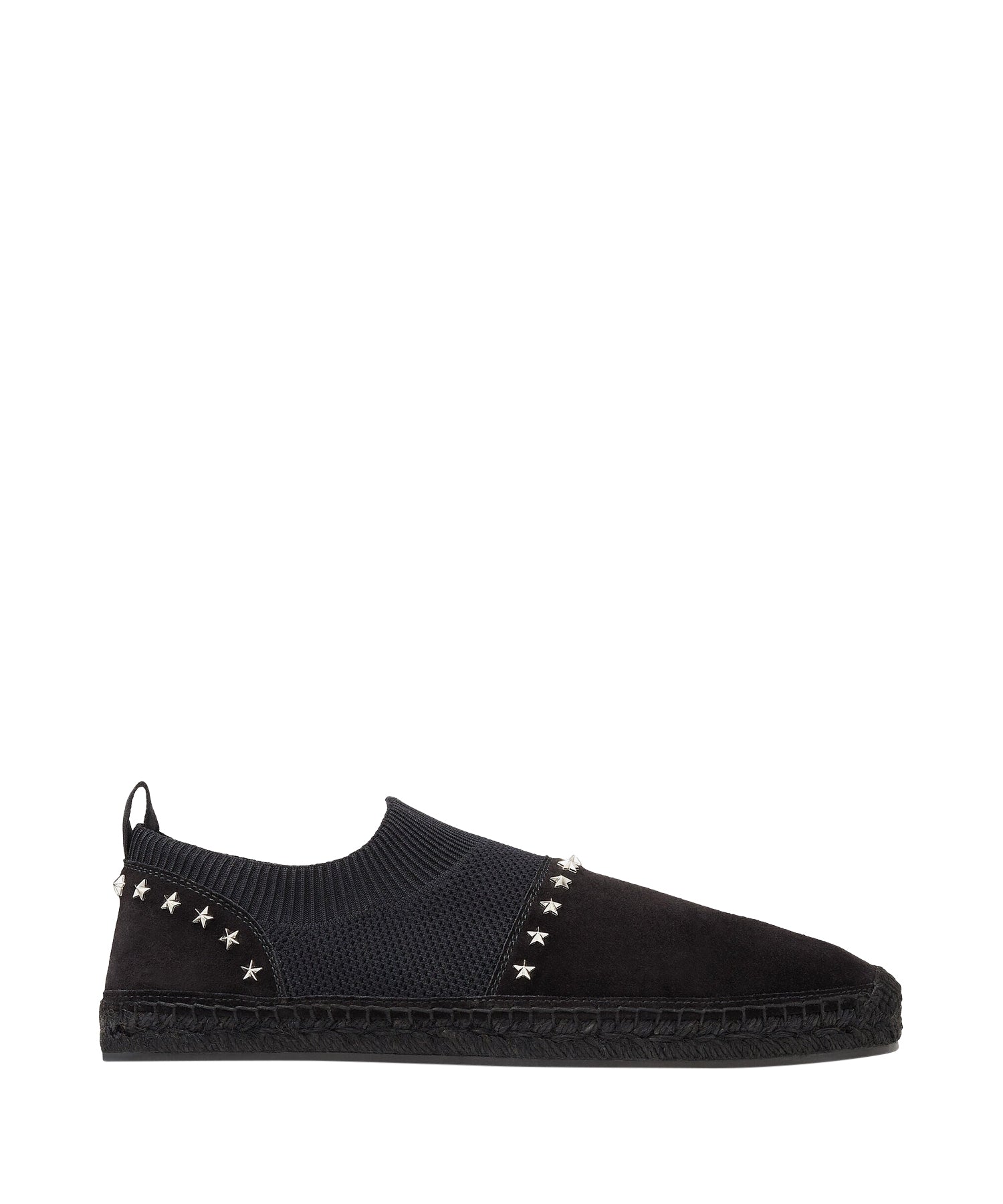 Espadrilles Enzo en daim et tricot à étoiles - Black & Silver