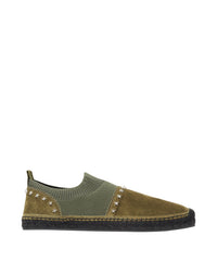 Espadrilles Enzo tricot et daim à étoiles - Verde & Silver