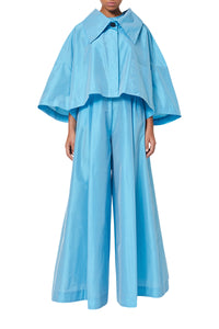 Veste courte en soie mélangée - Blue
