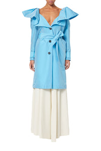 Trenchcoat en soie mélangée - Blue