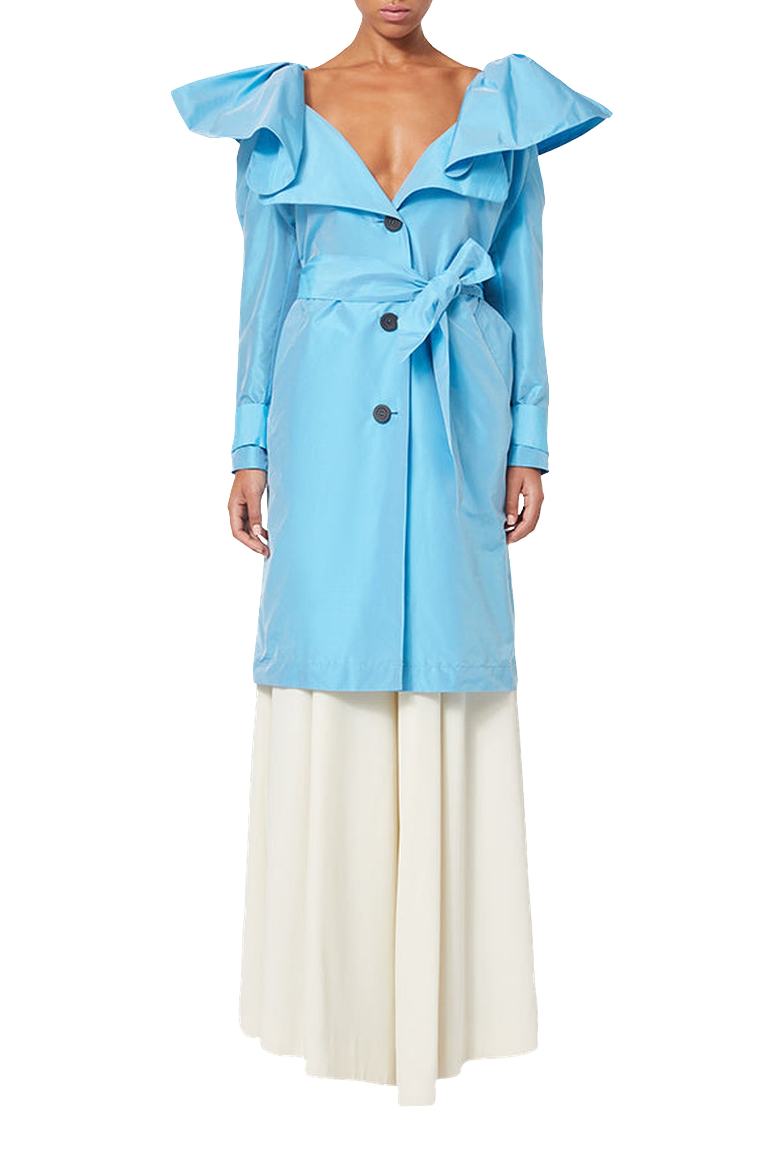 Trenchcoat en soie mélangée - Blue