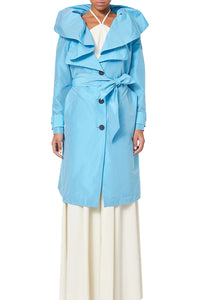 Trenchcoat en soie mélangée - Blue