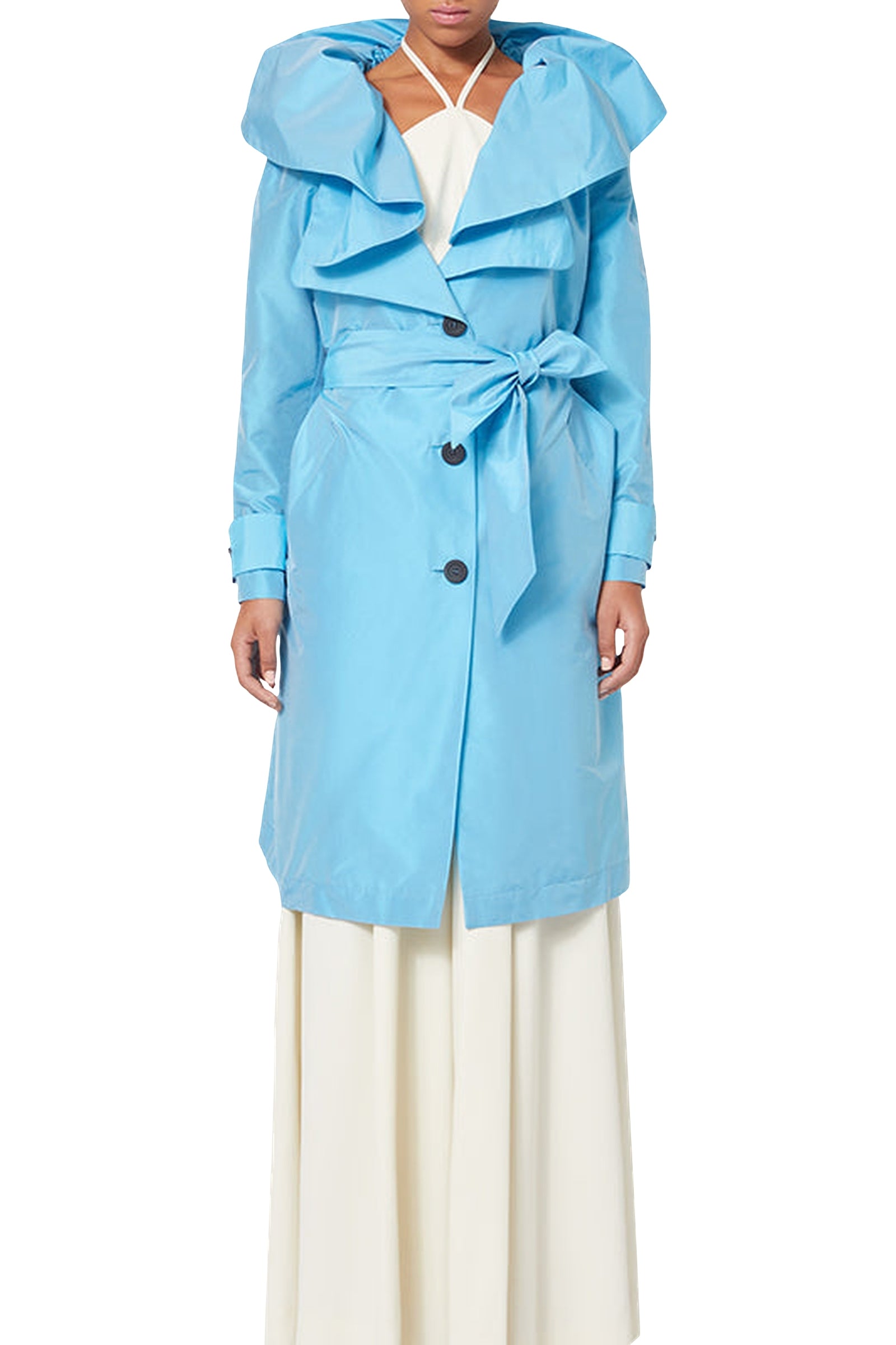 Trenchcoat en soie mélangée - Blue