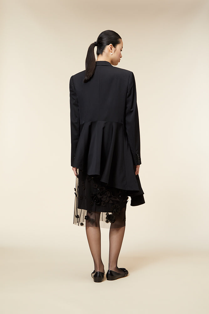 Black / ASYMMETRIC BLAZER