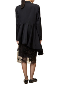 Blazer asymétrique en laine - Black