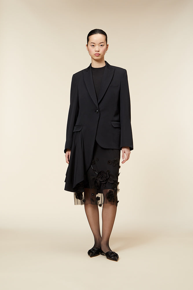 Black / ASYMMETRIC BLAZER