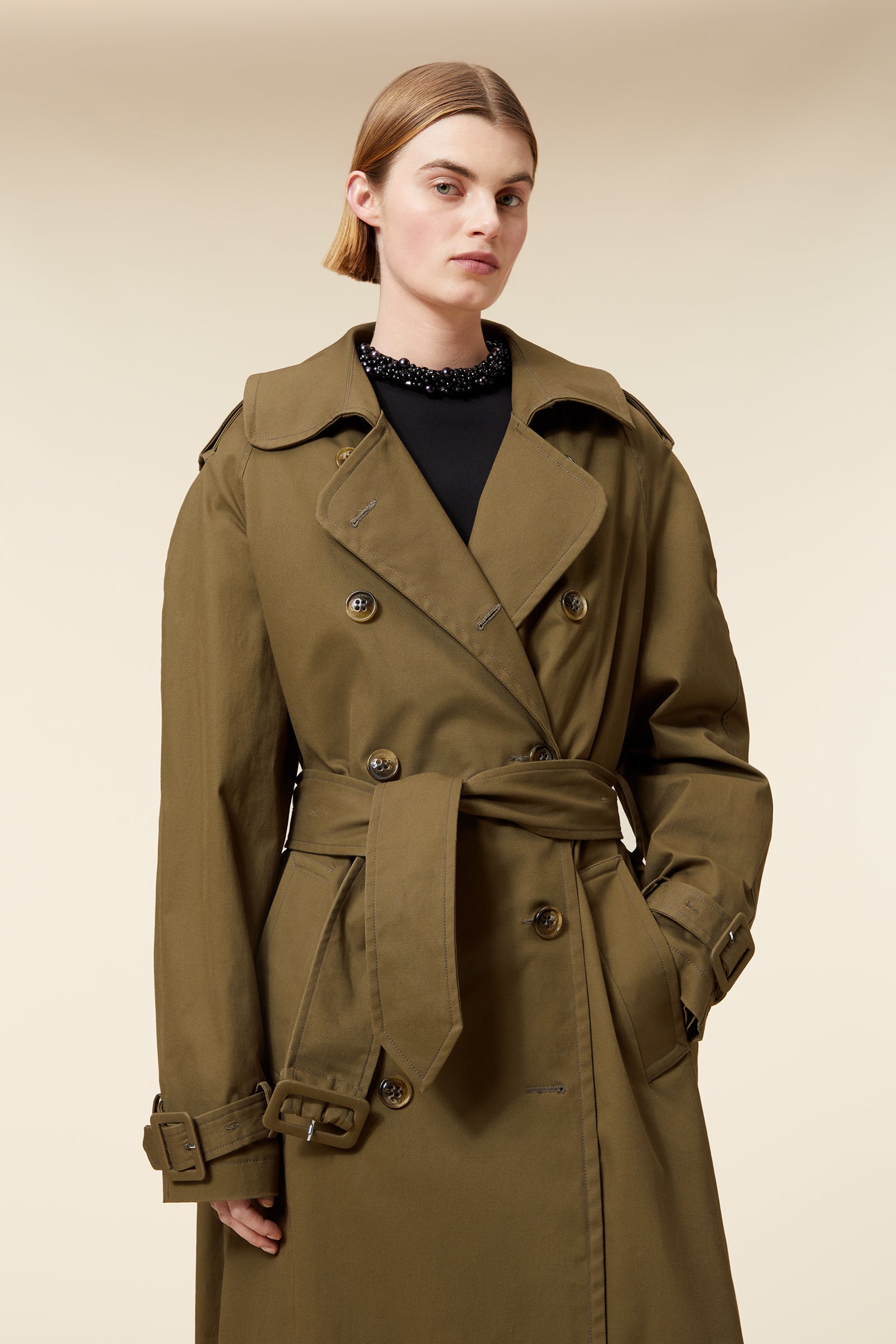 Khaki / MULTI LAYER TRENCHCOAT