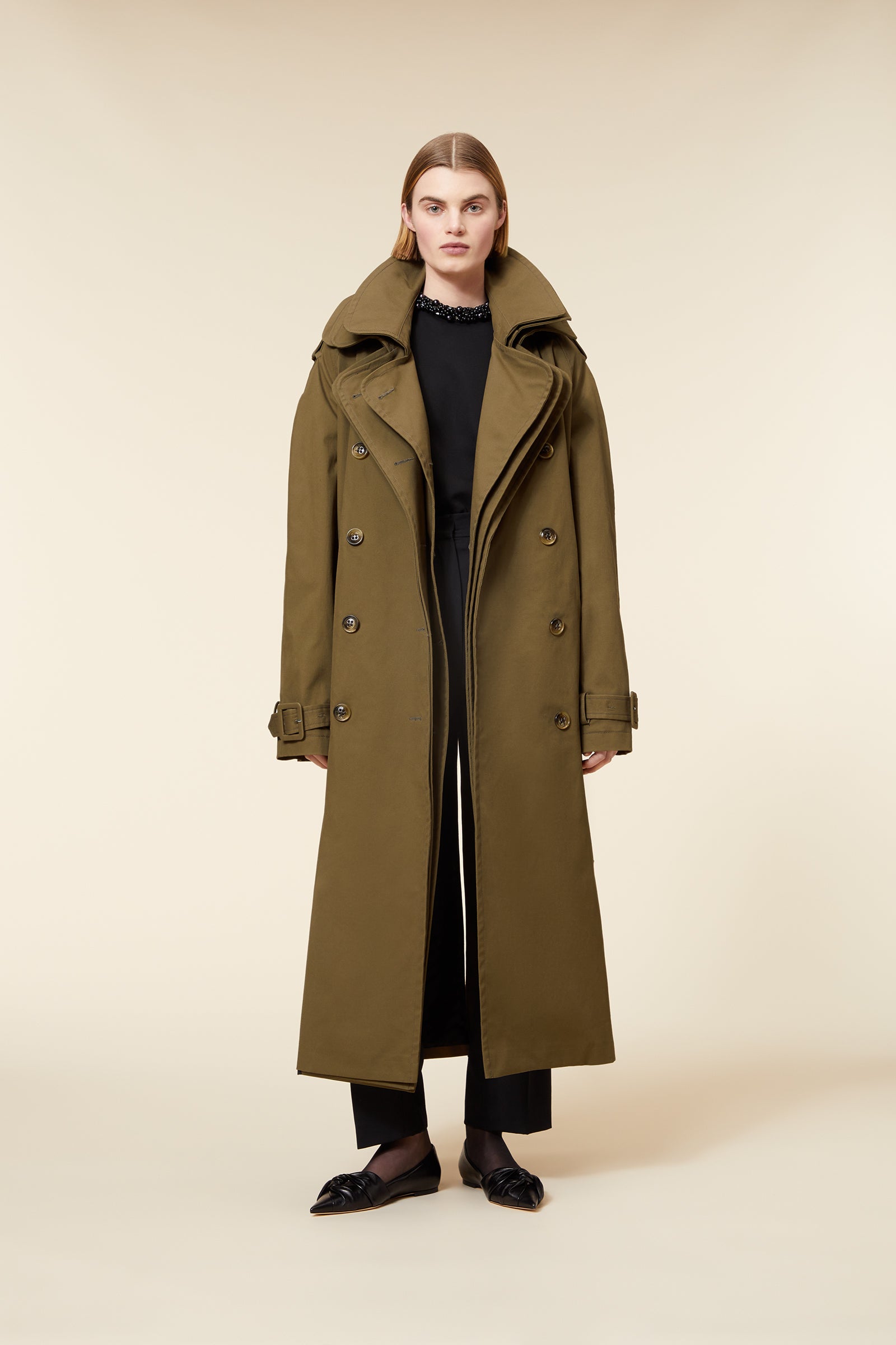 Khaki / MULTI LAYER TRENCHCOAT