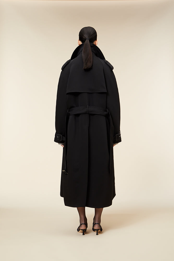Black / MULTI LAYER TRENCHCOAT