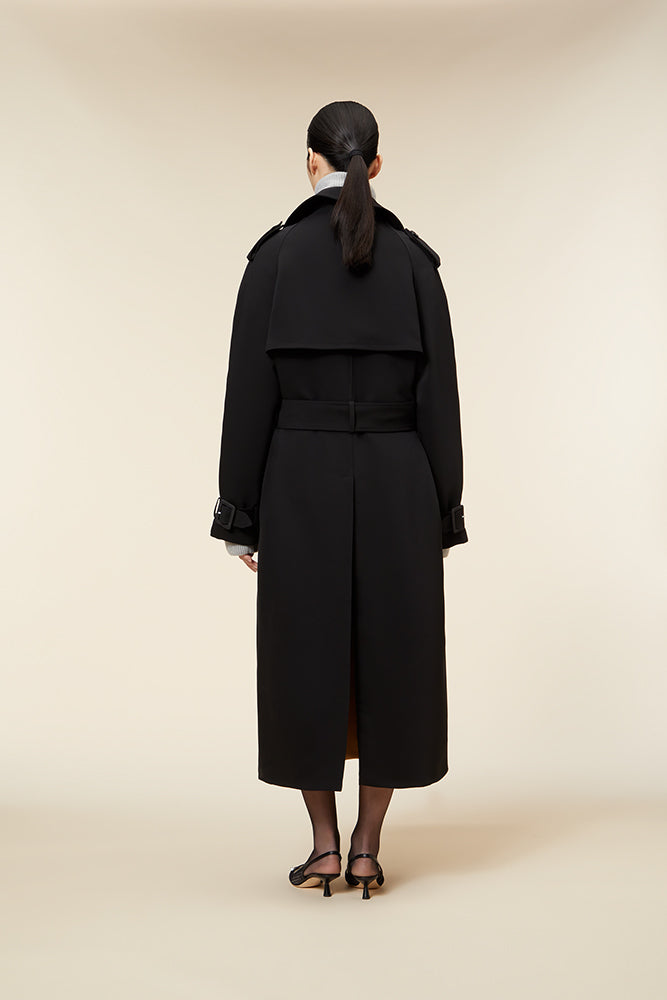 Black / MULTI LAYER TRENCHCOAT