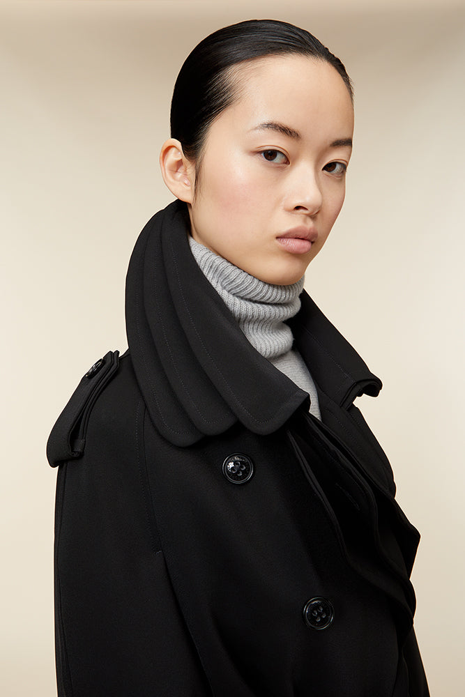 Black / MULTI LAYER TRENCHCOAT