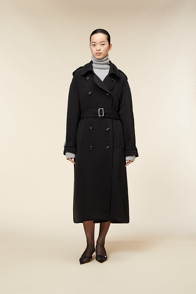 Black / MULTI LAYER TRENCHCOAT