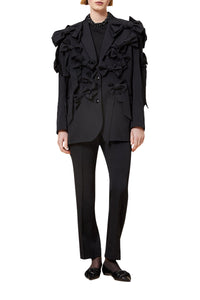 Blazer bouquet de nœuds en laine - Black