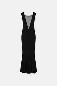 Robe longue Erato en satin - Black