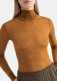 Eriq cashmere turtleneck jumper - Camel