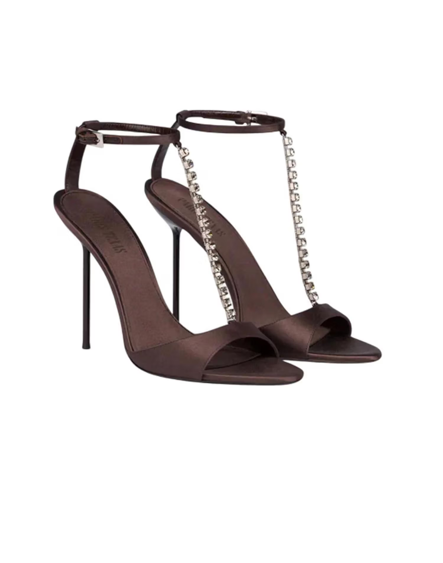 Sandales à talons Lidia satinées - Ebano Grey Diamond
