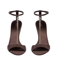 Sandales à talons Lidia satinées - Ebano Grey Diamond