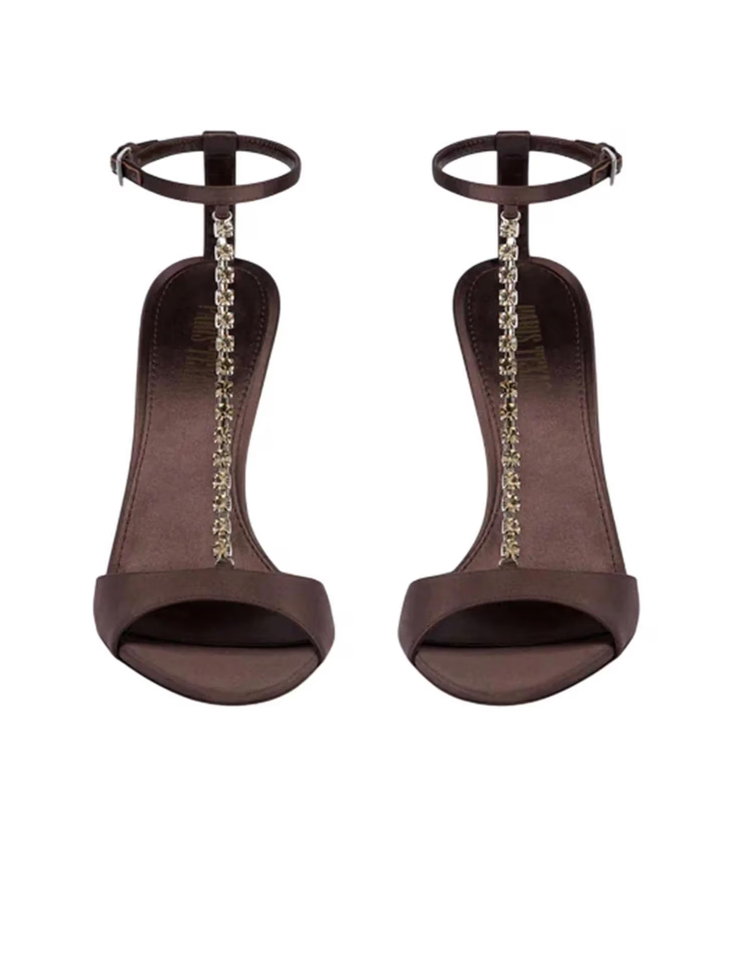 Sandales à talons Lidia satinées - Ebano Grey Diamond