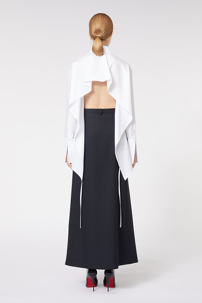 White / VOLANT BACK SHIRT
