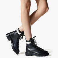 Bottines Eshe en cuir - Black & Latte