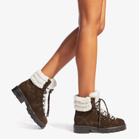 Bottines Eshe en cuir - Chocolate & Natural