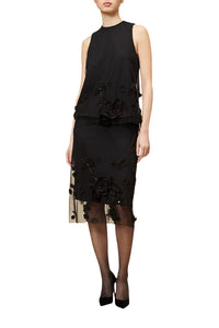 Black / FLORAL EMBROIDERY TOP