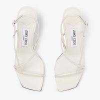 Etana 80 sandals in printed leather - Latte & Malachite