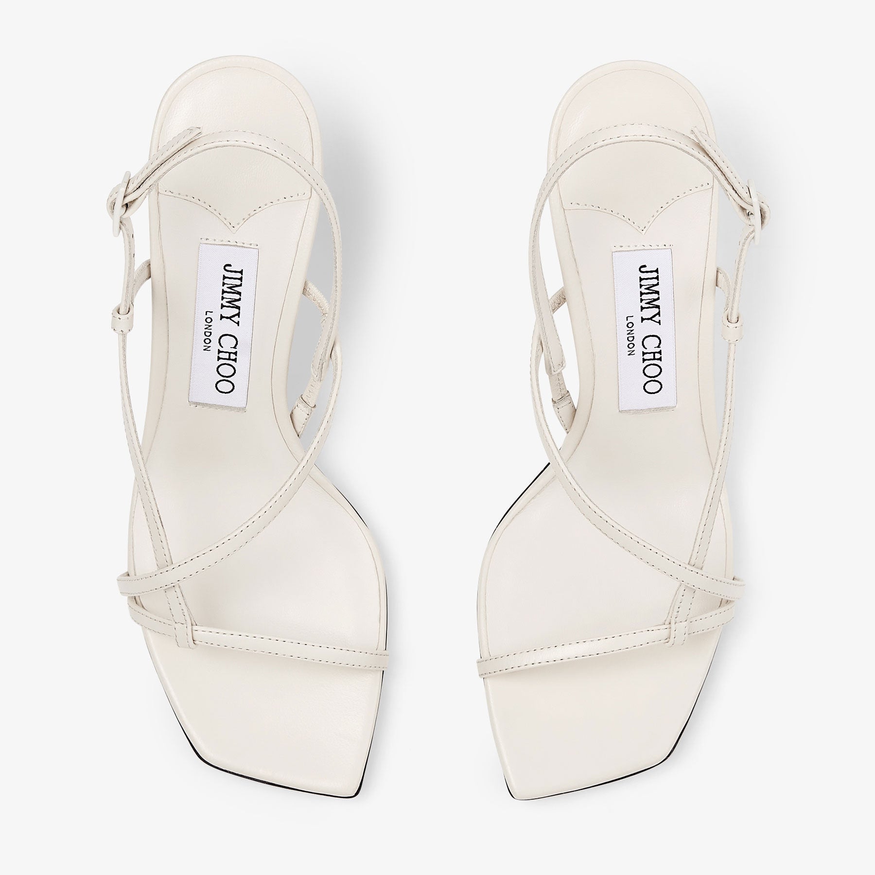 Etana 80 sandals in printed leather - Latte & Malachite