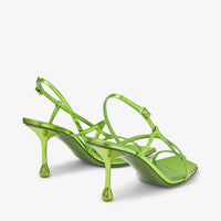 Sandales Etana 80 en cuir métallisé - Matcha