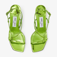 Sandales Etana 80 en cuir métallisé - Matcha