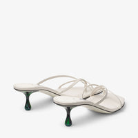 Mules Etana 50 en cuir à cœurs - Latte & Malachite
