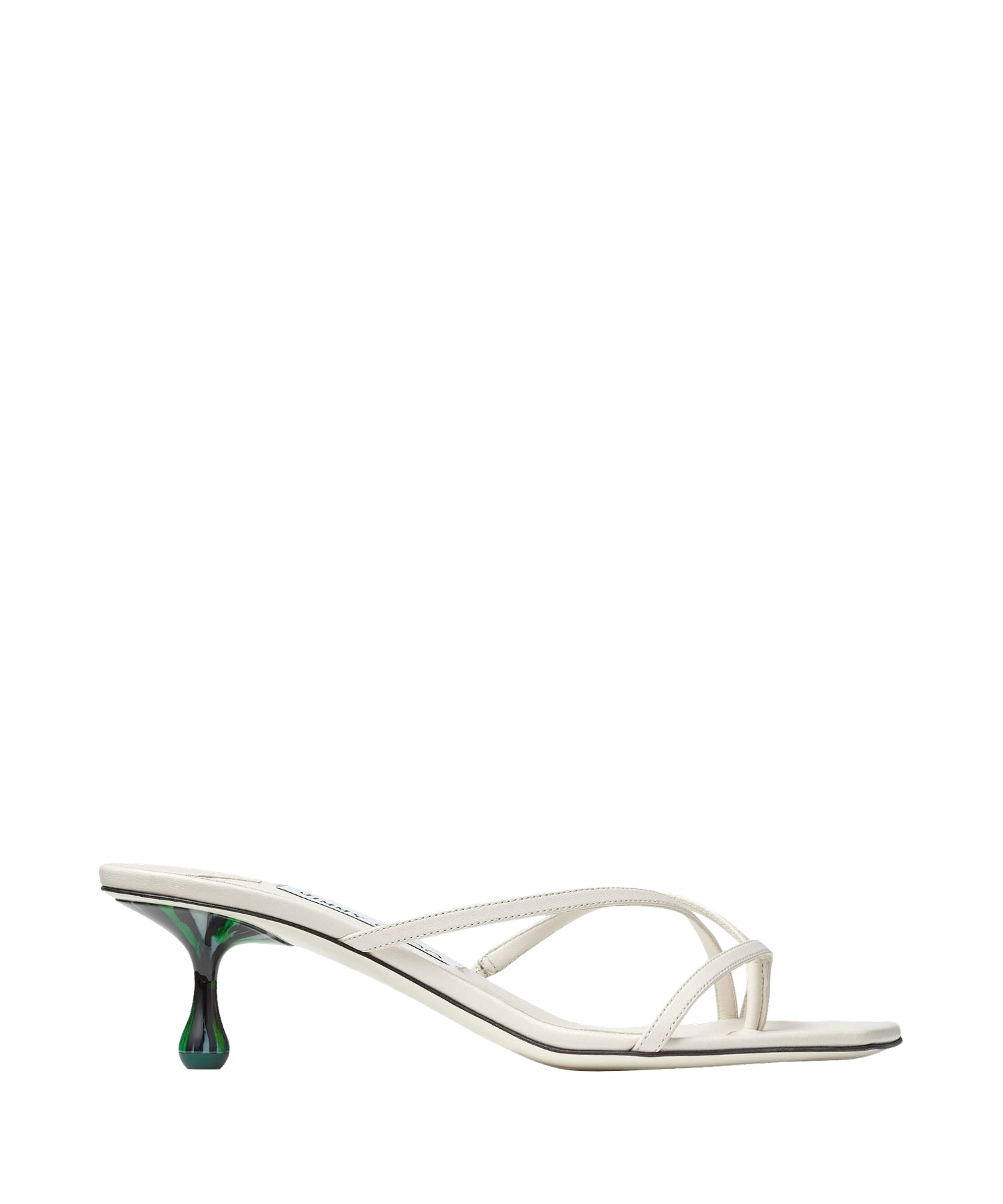 Mules Etana 50 en cuir à cœurs - Latte & Malachite