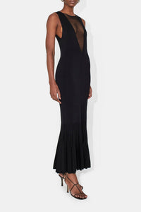 Robe longue Erato en satin - Black