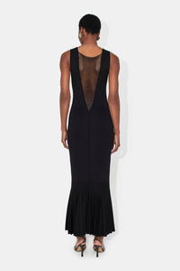 Robe longue Erato en satin - Black