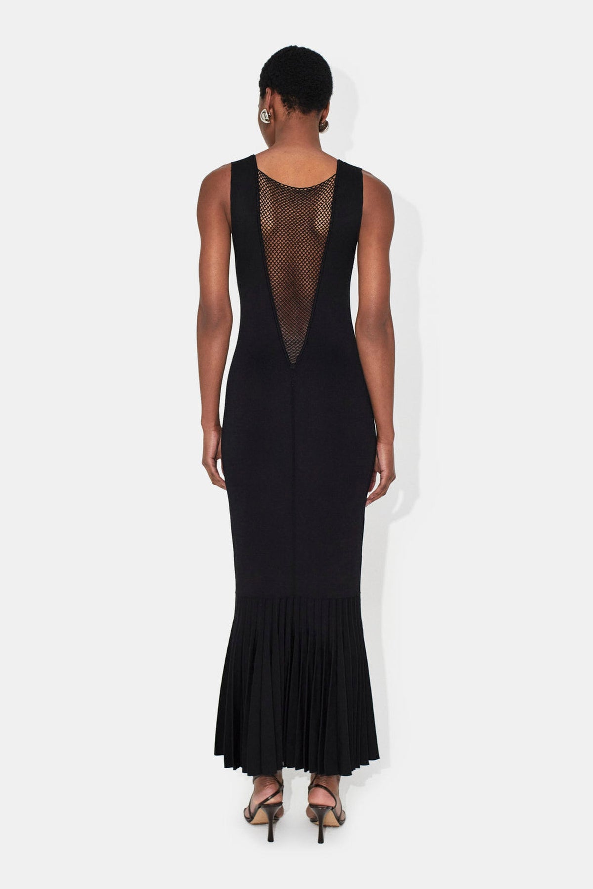 Robe longue Erato en satin - Black