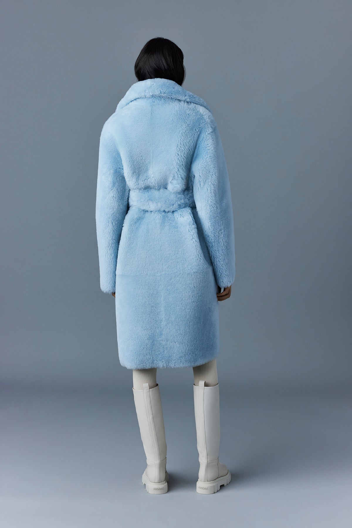 Manteau mi-long Etienne ceinturé en fourrure - Air