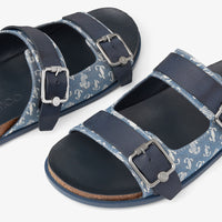 Sandales Etta en jean avec monogramme JC - Denim