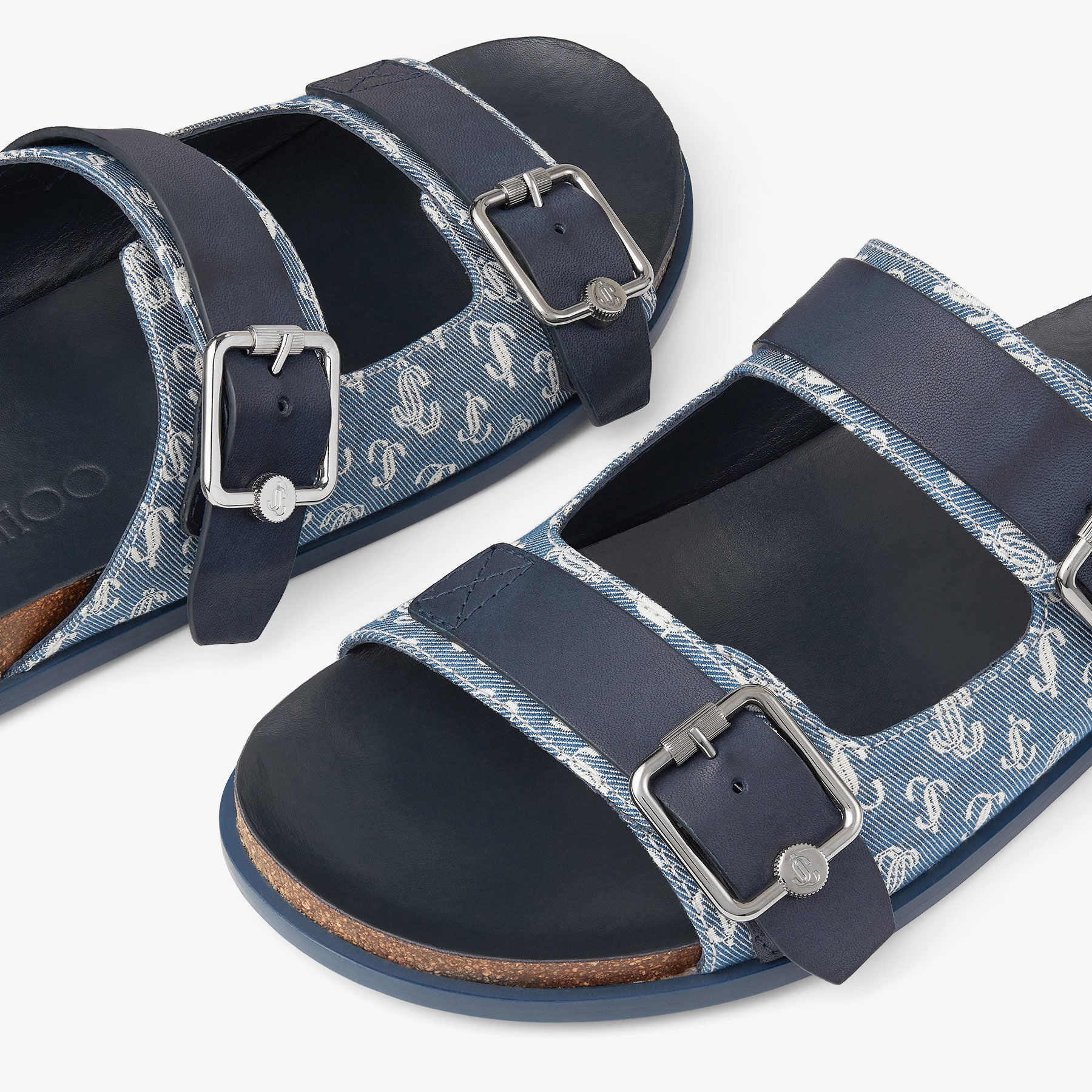 Sandales Etta en jean avec monogramme JC - Denim