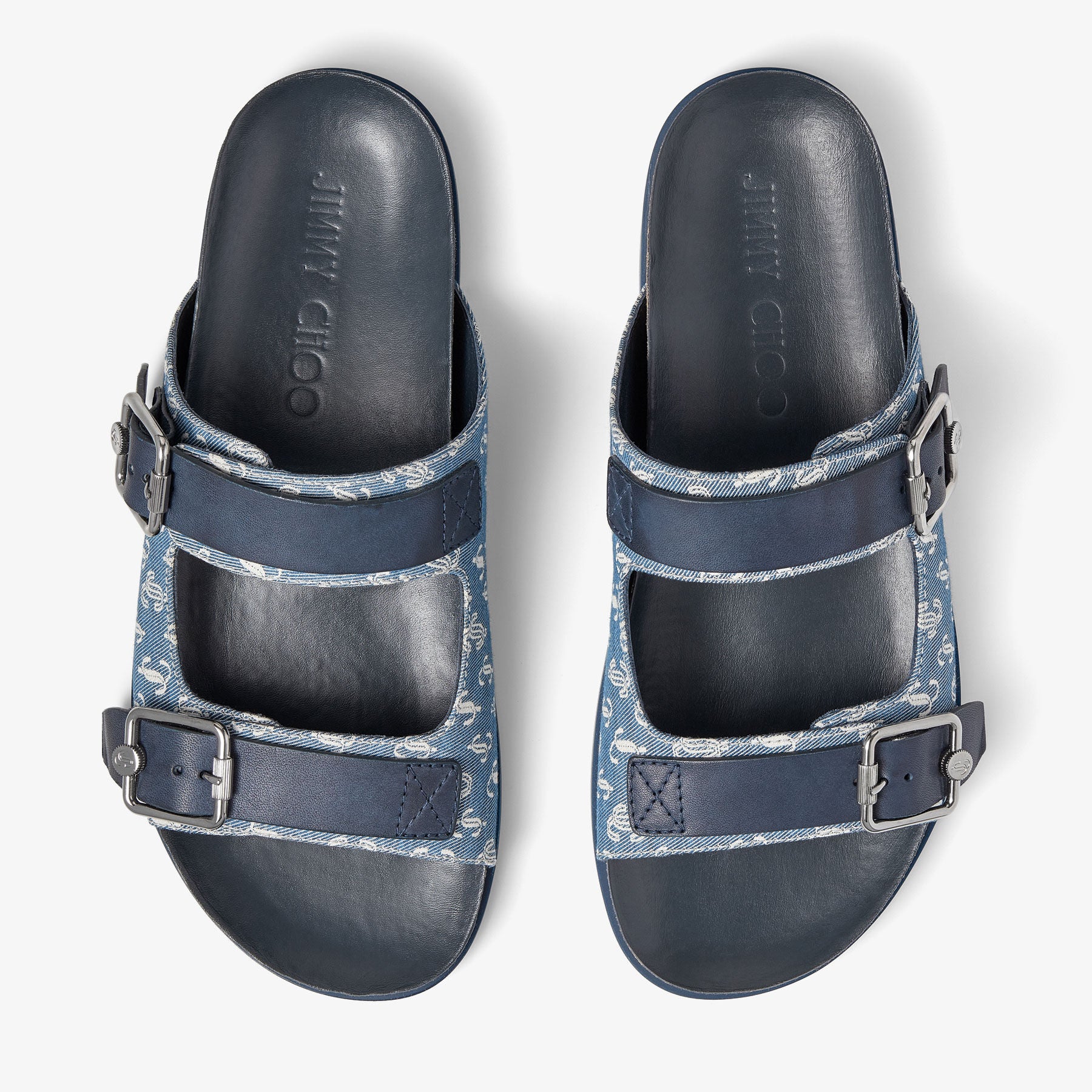 Sandales Etta en jean avec monogramme JC - Denim
