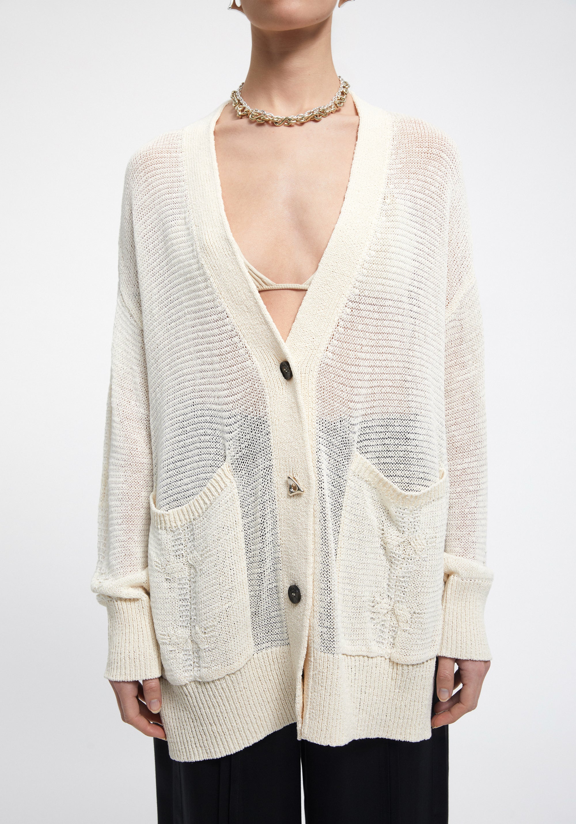 Cardigan Evans long - Ivory