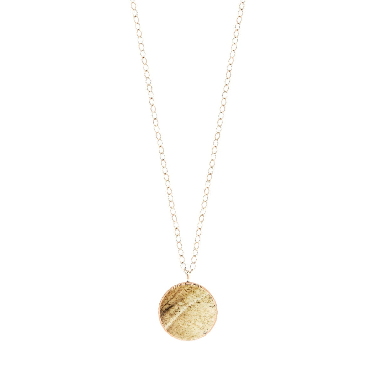 Collier Ever en or rose 18 carats et jasper - Beige