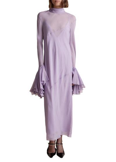 Evi dress in silk - Lavender
