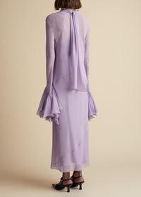 Evi dress in silk - Lavender