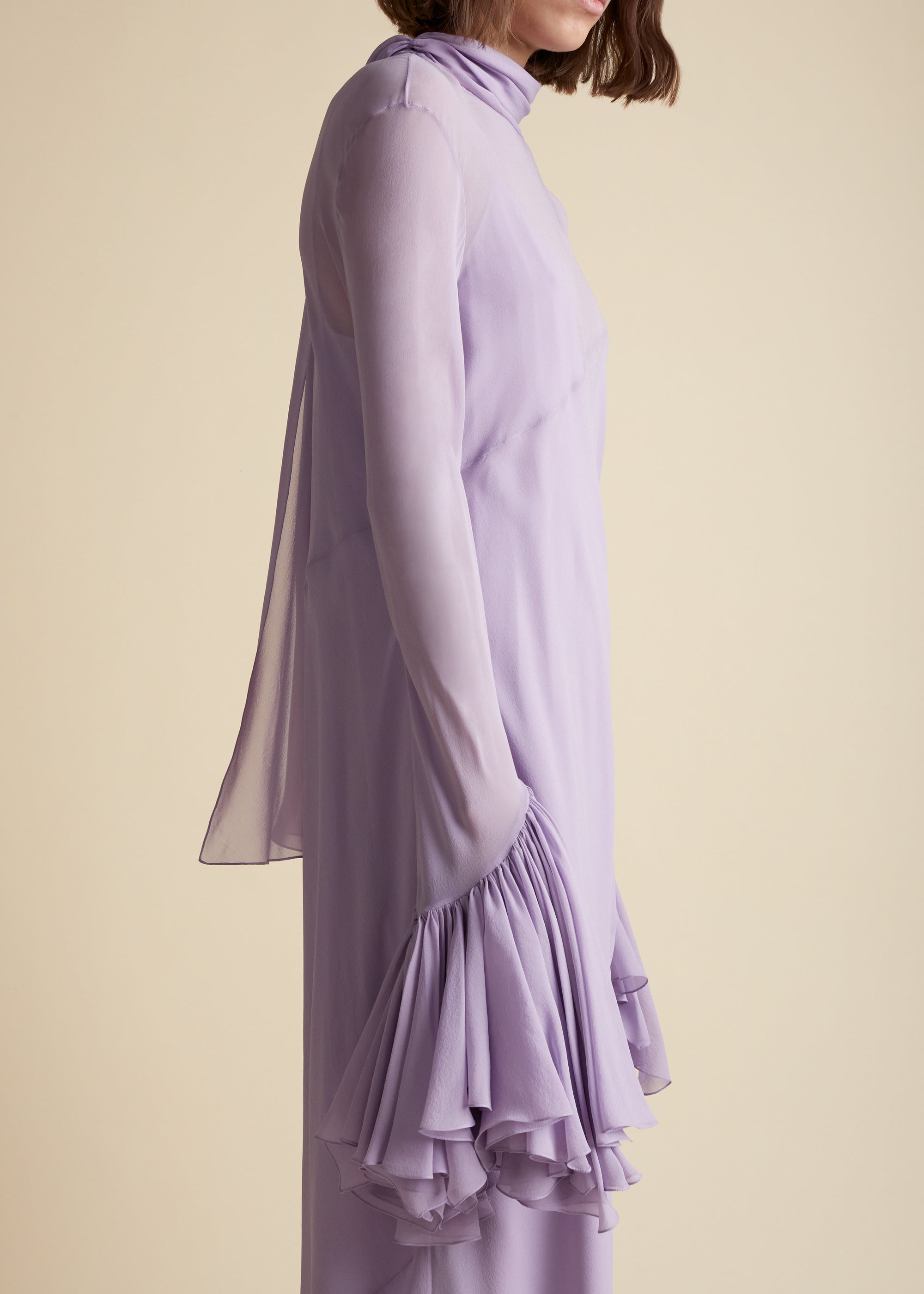 Evi dress in silk - Lavender