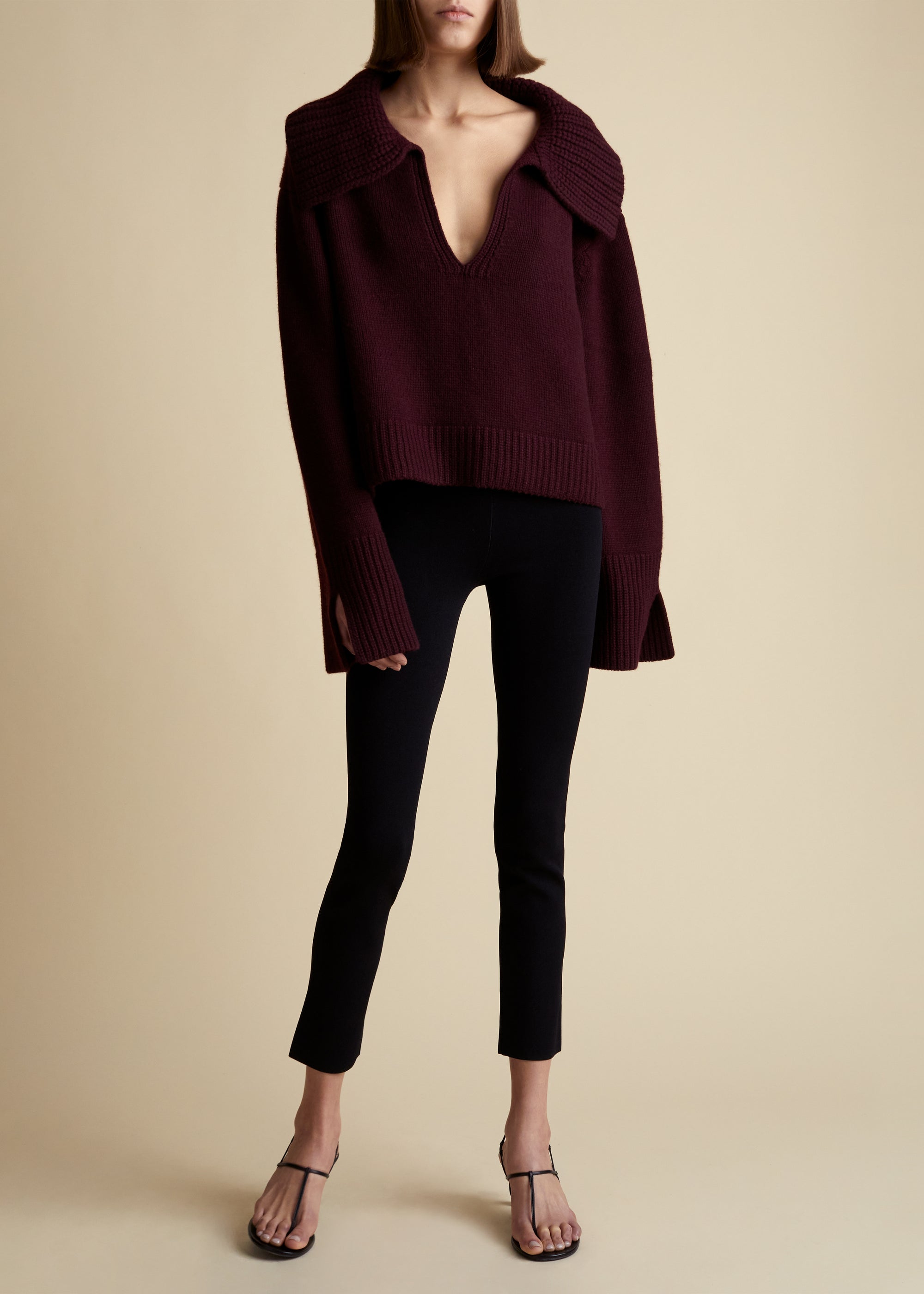 Evi sweater in cashmere - Merlot