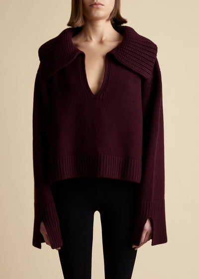 Evi sweater in cashmere - Merlot