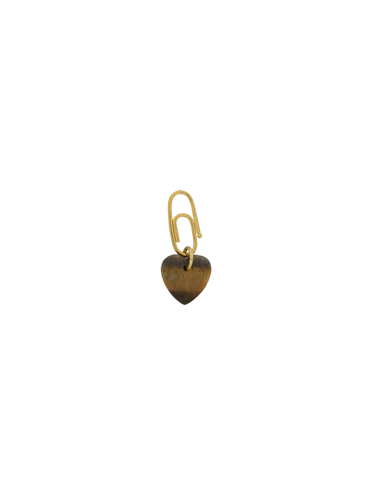 Charms Charm Coeur Oeil De Tigre - Doré et marron